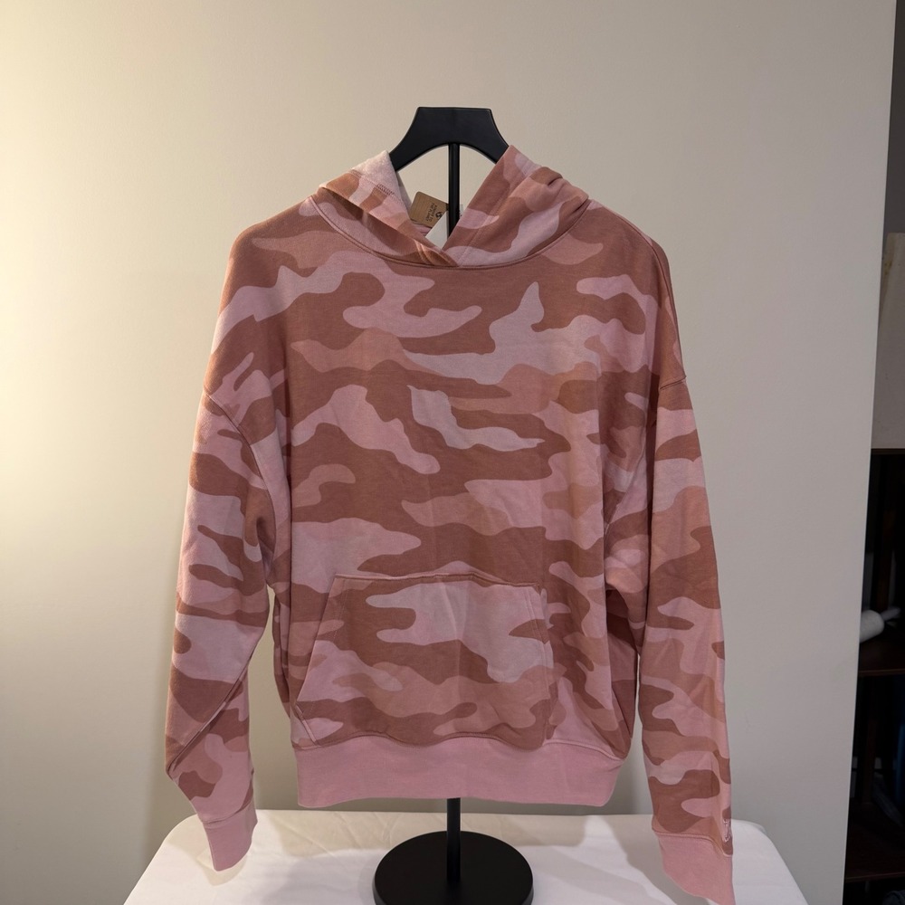 NWT Pink Victoria's Secret Camo Hoodie Pink Camouflage Pullover Sweatshirt S